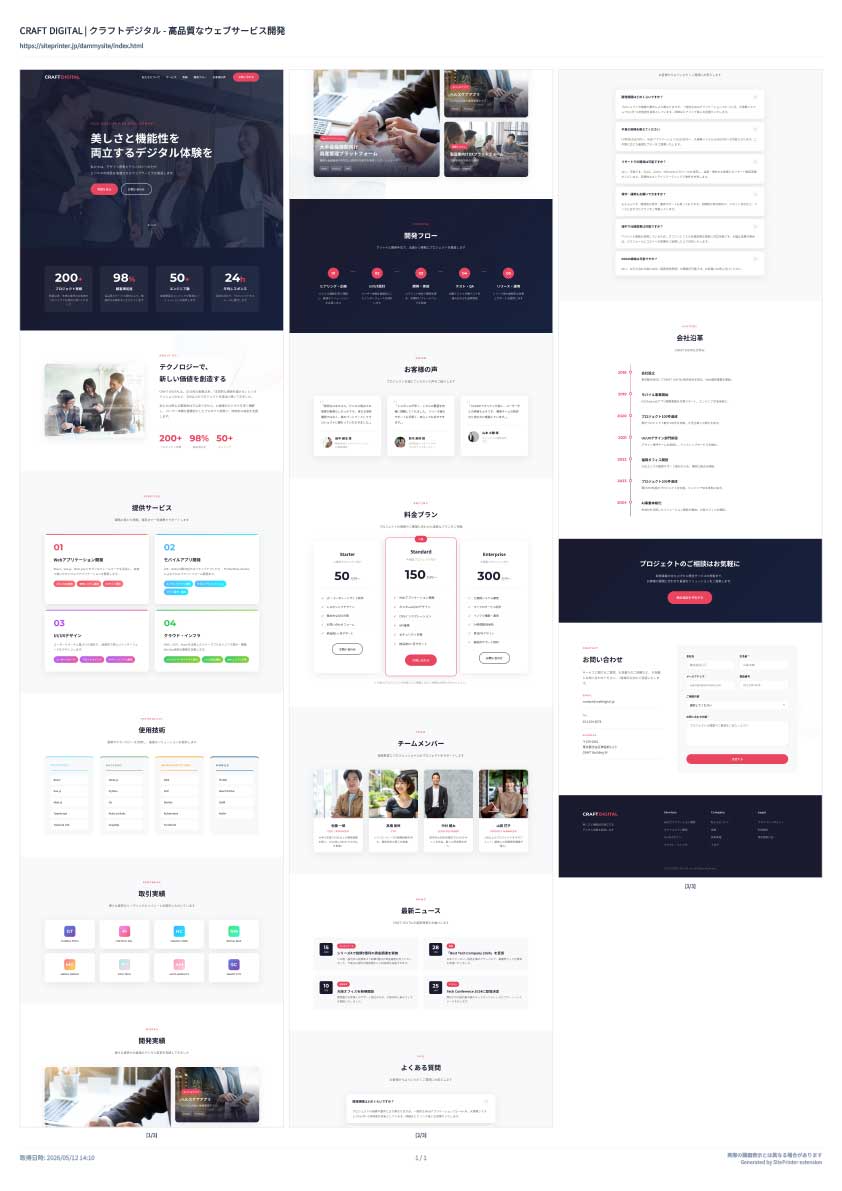 SitePrinterで生成されたPDFの例